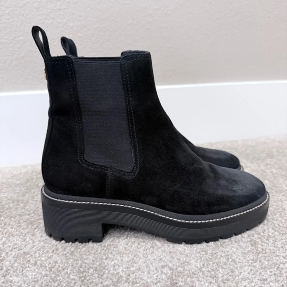 Tory Burch Chelsea black suede boots size 6.5 M like new condition!